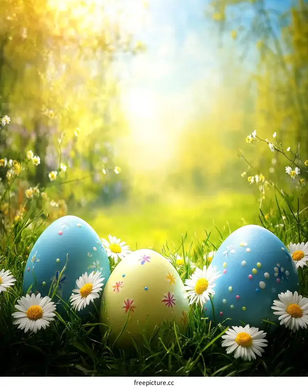 Easter Eggs in a Spring Meadow