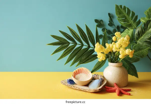 Summer Beach Aesthetic Still Life Arrangement