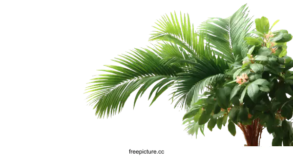 [Transparent Background PNG]Tropical Palm Leaves Lush Nature Background