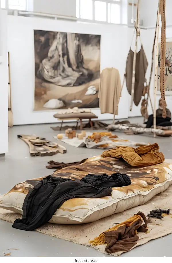 Natural Dye Art Installation in Gallery Space