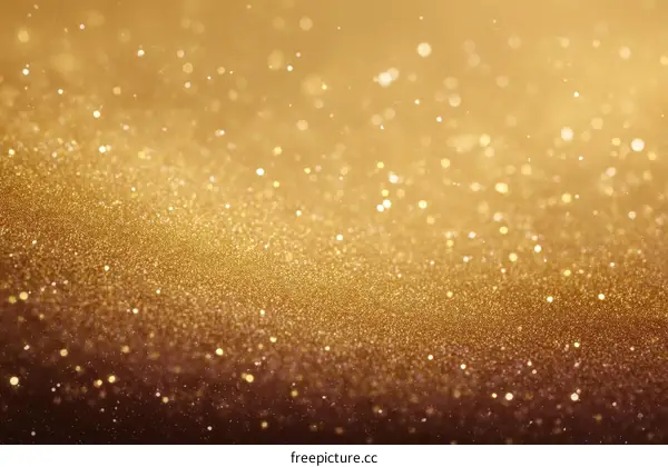 Golden Glitter Background with Sparkling Particles