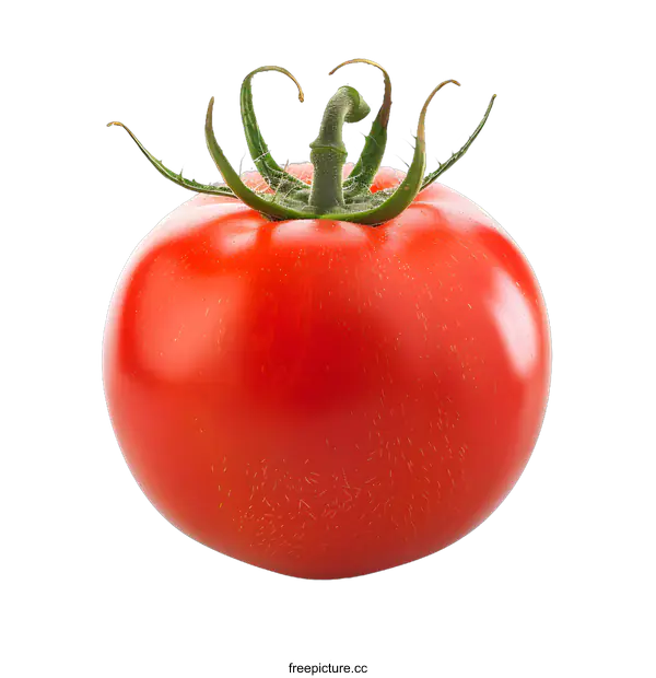 [Transparent Background PNG]Single Red Tomato Isolated On White Background