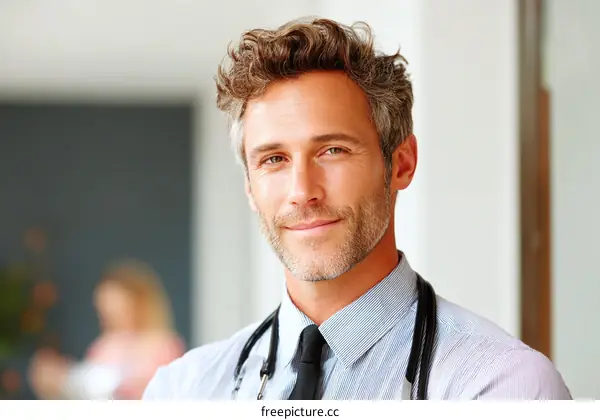 Confident Male Doctor Portrait in Professional Setting