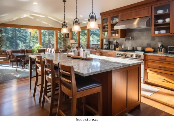 Modern Kitchen Island with Seating and Storage