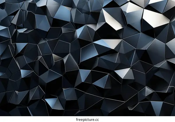 Black 3D geometric shapes background