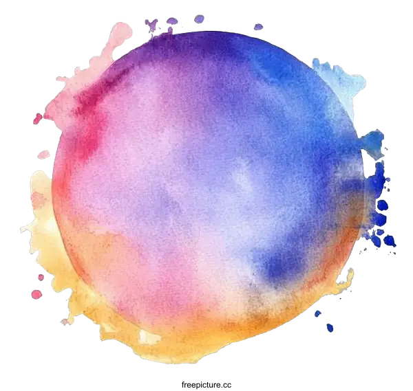 [Transparent Background PNG]Abstract Watercolor Circle Art Illustration