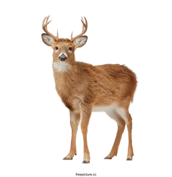[Transparent Background PNG]Beautiful Wild Deer in Front View