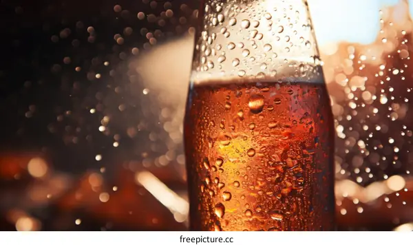 Bottle of Soda with Water Droplets