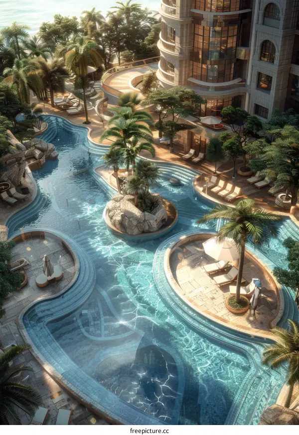 Luxury Swimming Pool with Tropical Landscaping