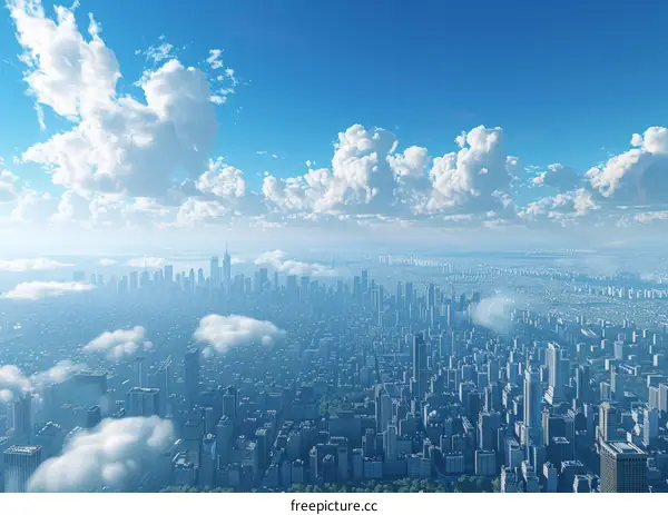 Cityscape from Above the Clouds
