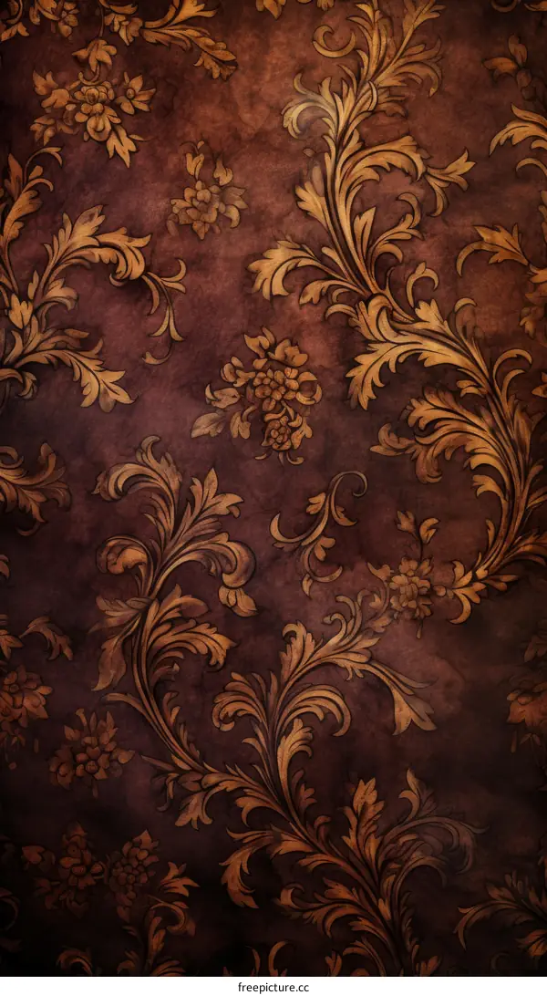 Vintage floral ornament with a dark background