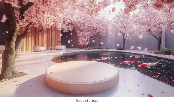 Sakura Cherry Blossom Zen Garden Interior Design
