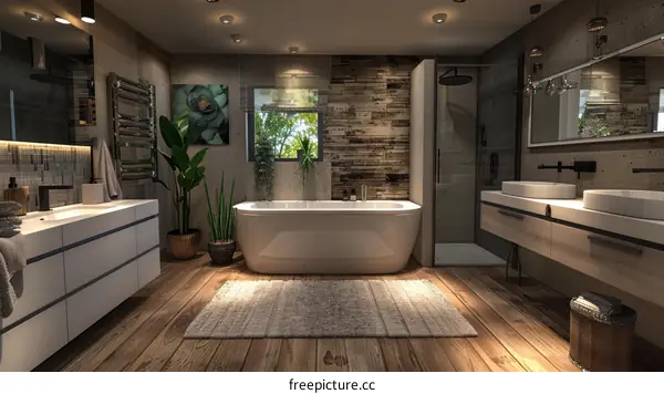 Modern Industrial Style Bathroom Interior Design