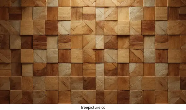 Wood Block Pattern Wall Design Illustration