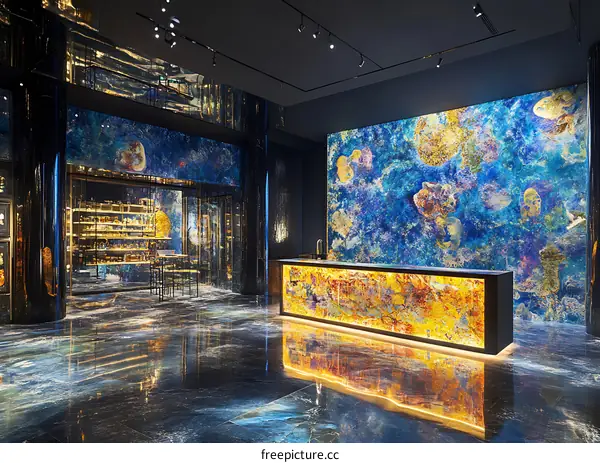 Modern Interior Design With Abstract Artwork Wall