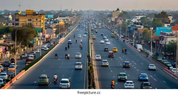 Busy Highway in India