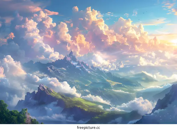 Fantasy epic mountain landscape