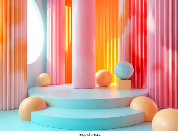 Colorful Abstract Geometric Display Stand