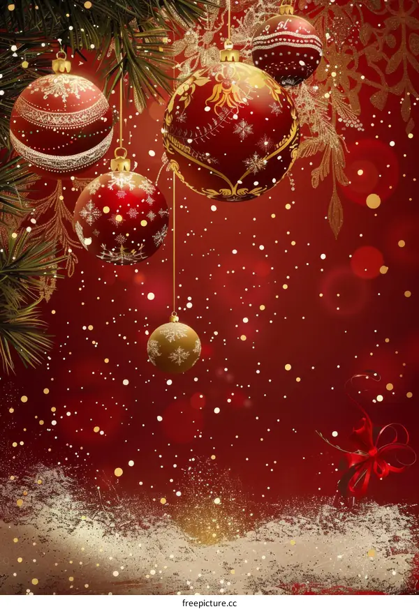 Captivating Christmas Ornaments in Crimson and Gold