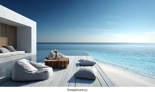 Modern Seaside Beachfront Relaxation Area