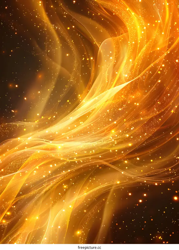 Golden fiery abstract background