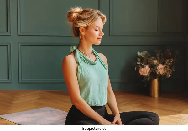 Calm Woman in Meditation Pose