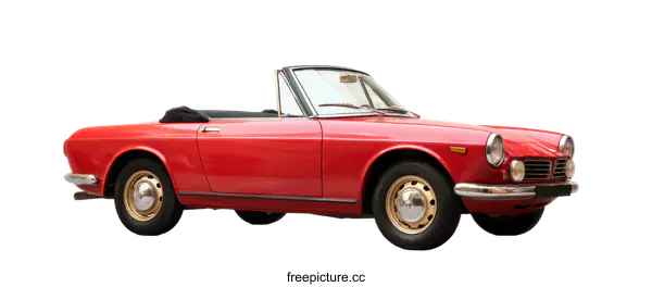 [Transparent Background PNG]Vintage Red Convertible Car Showcase