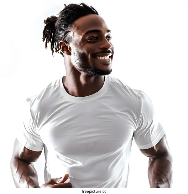 Smiling Black Man Looking Away