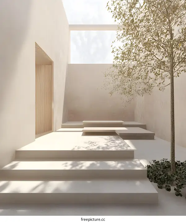 Minimalist Architecture Interior Design With Beige Tones