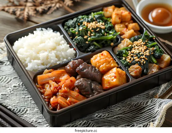korean food in a plastic container