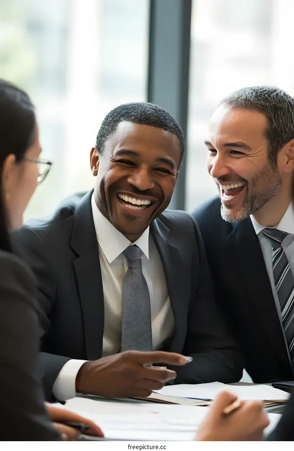 Business People Smiling During a Meeting
