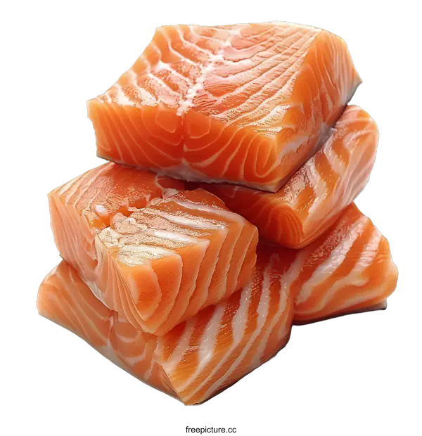[Transparent Background PNG]Fresh Salmon Fillet Pieces