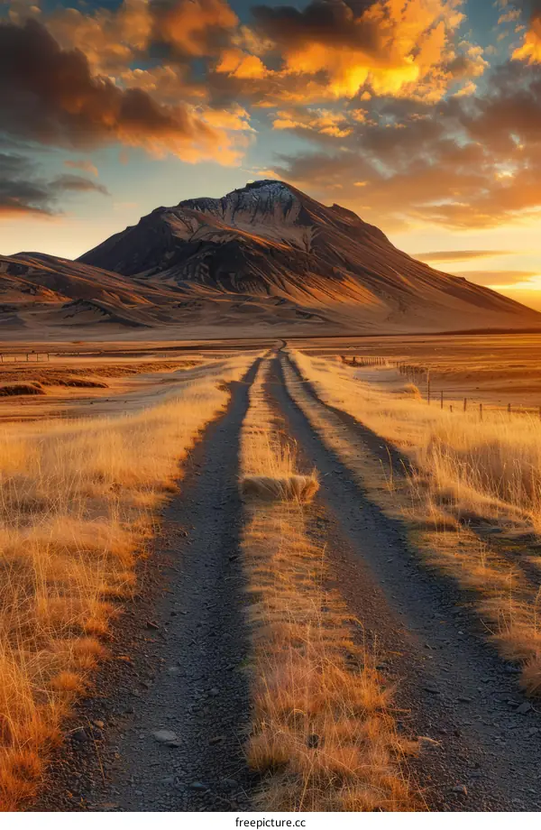 Icelandic Mountain Landscape at Sunset