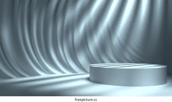 Elegant Light Gray Product Display with Drapery