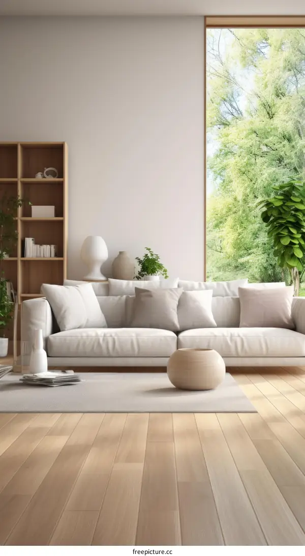 Bright and Airy Living Room with Large Windows