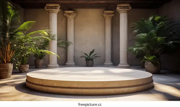 Ancient Style Round Stone Product Display