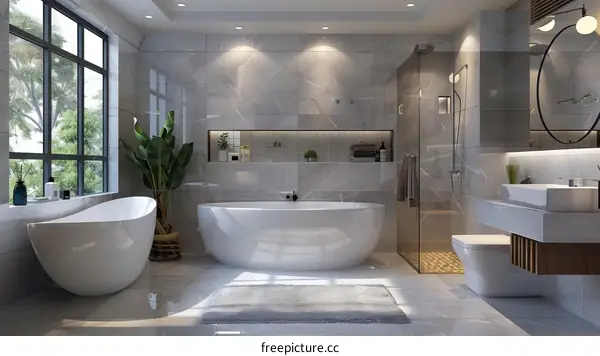 Serene Bathroom Design with Minimalist Elements