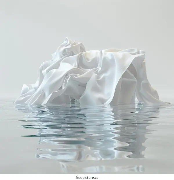 White cloth floating on water