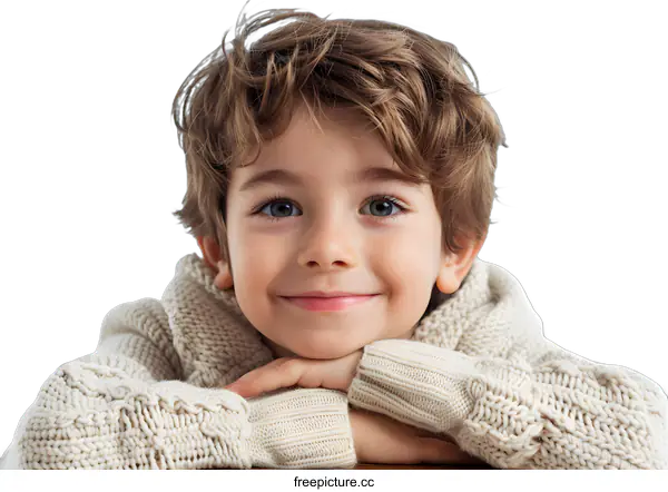 [Transparent Background PNG]Portrait of a happy smiling little boy
