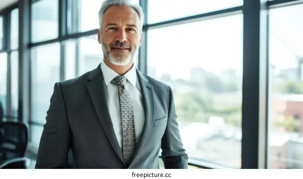 Confident Businessman in Modern Office