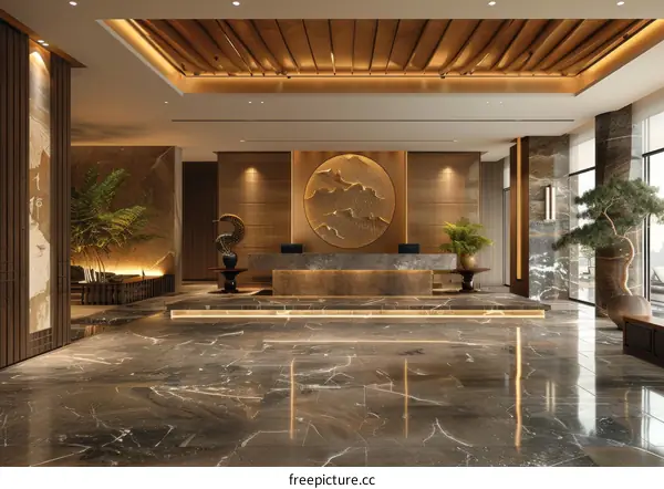 Modern Chinese Style Hotel Lobby Interior Design