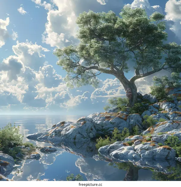 Tree Clinging to Life on a Cliff