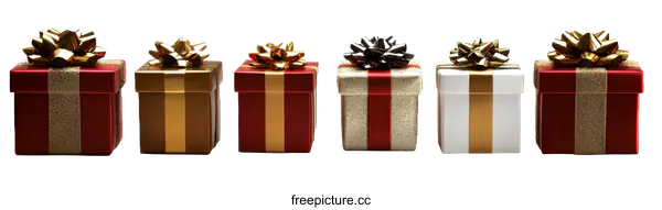 [Transparent Background PNG]Gift Boxes Collection with Various Colors and Ribbons