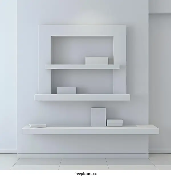 White Minimalist Shelf Design for Home Decoration