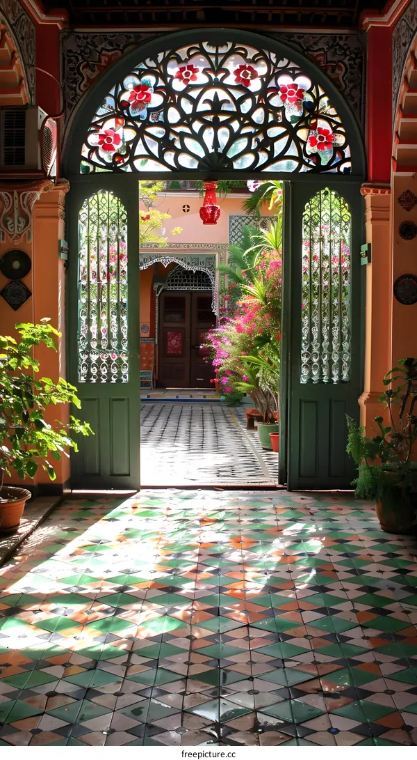 Traditional Moroccan Courtyard Entrance