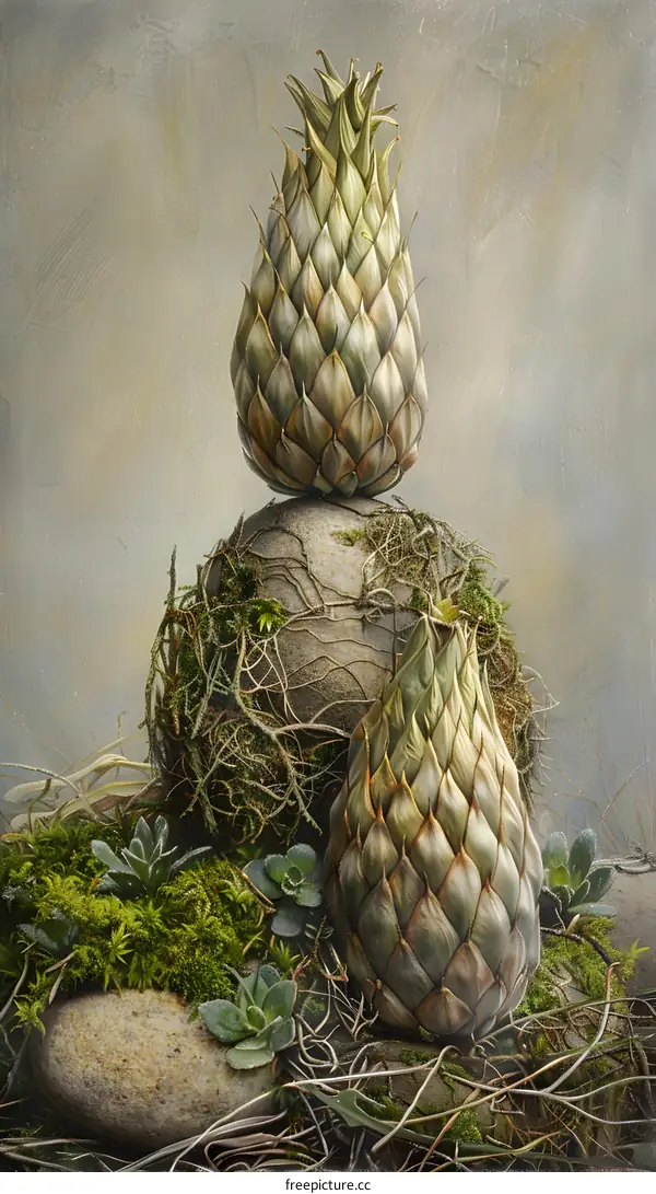 Still Life With Pineapples and Moss