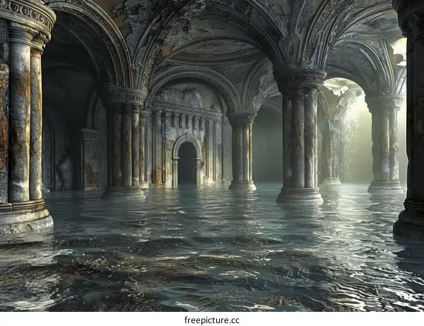 Flooded Ancient Greek Temple