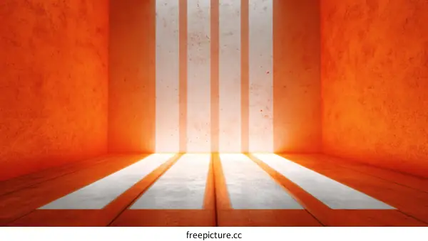 Orange Interior Design with Light Streaks