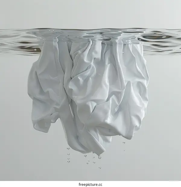 White Fabric Floating Gracefully in Water