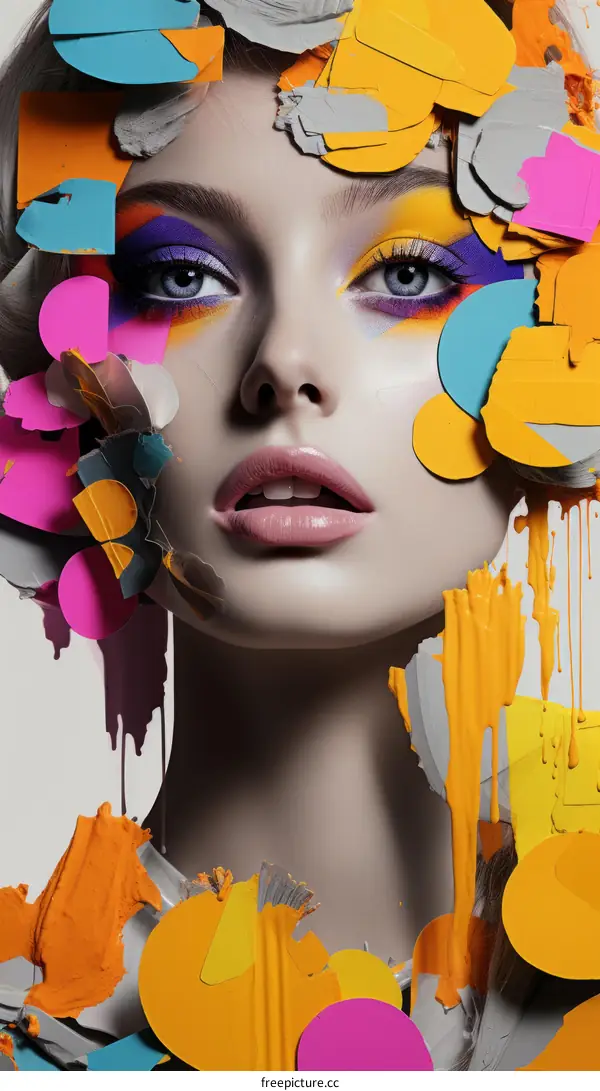 Colorful Glasses and Purple Hair: A Woman's Portrait